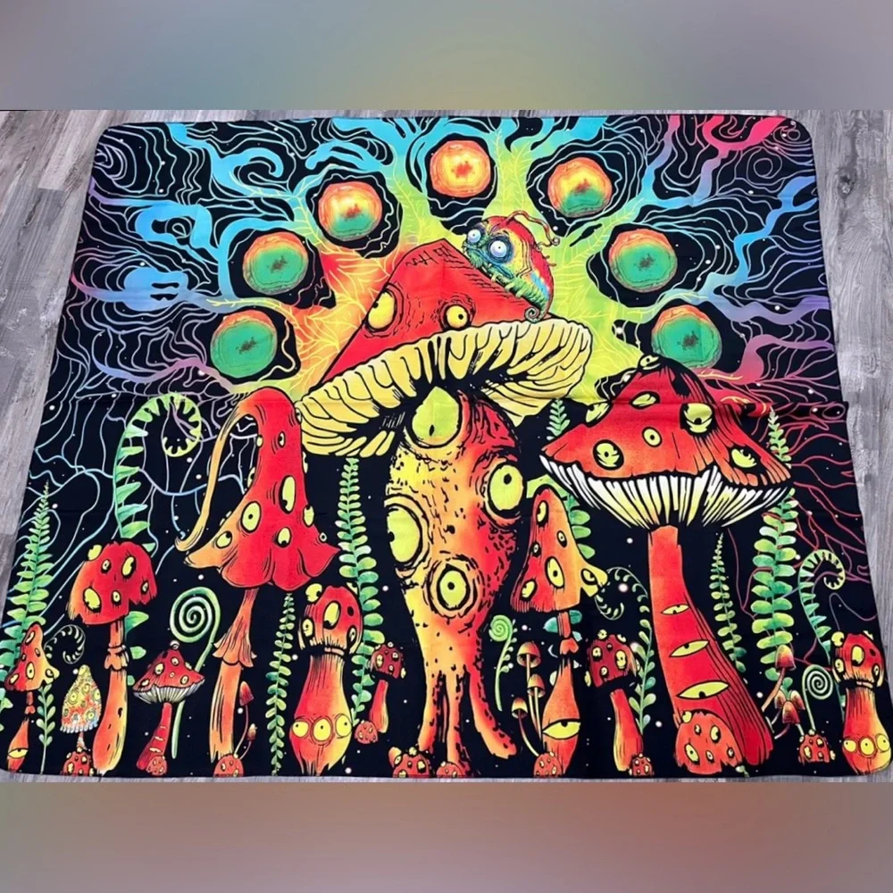 Psychedelic Trippy Mushroom Wall Tapestry Hanging *NEW*